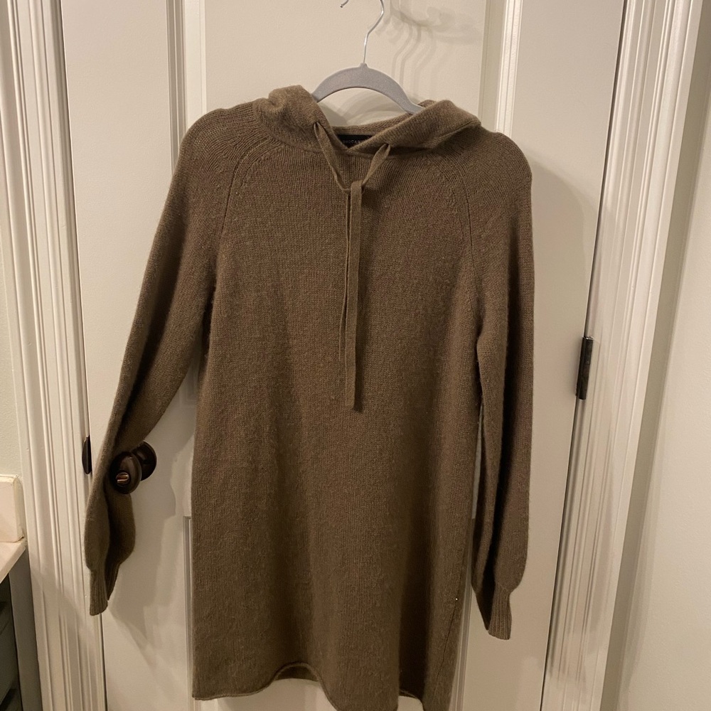 Cashmere Sweater dress with hood